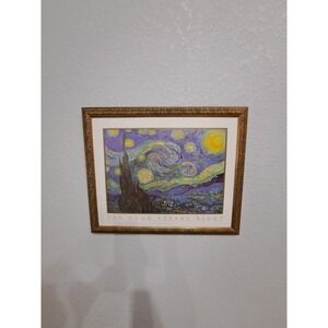 Vintage 1999 Starry Night Vincent Van Gogh - Framed Print - No Glass 22x18‎